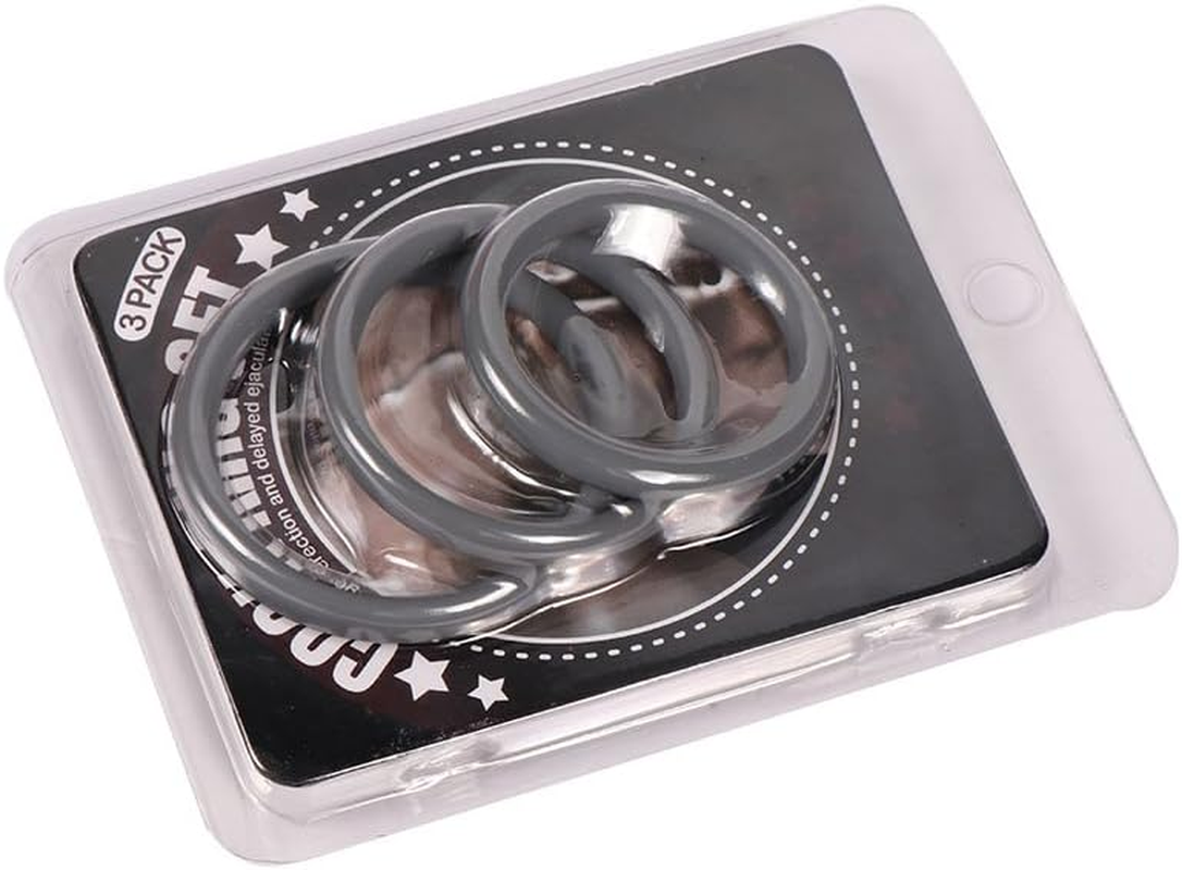 SIDED 3Pcs Soft Different Size Ring Flexible Silicone Ring Men Delay Rings, Men Enhancement Workout Rings Long Lasting Rings Cool Tool in 1 Package