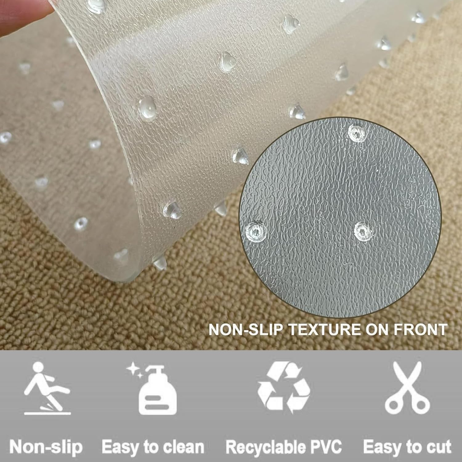 Carpet Protector for Pets, Cat Carpet Protector Mat, Non-Slip Carpet Protector for Pets DIY, Anti-Scratch Mat under Door, Clear PVC, Easy to Cut, 38X112Cm image number 5