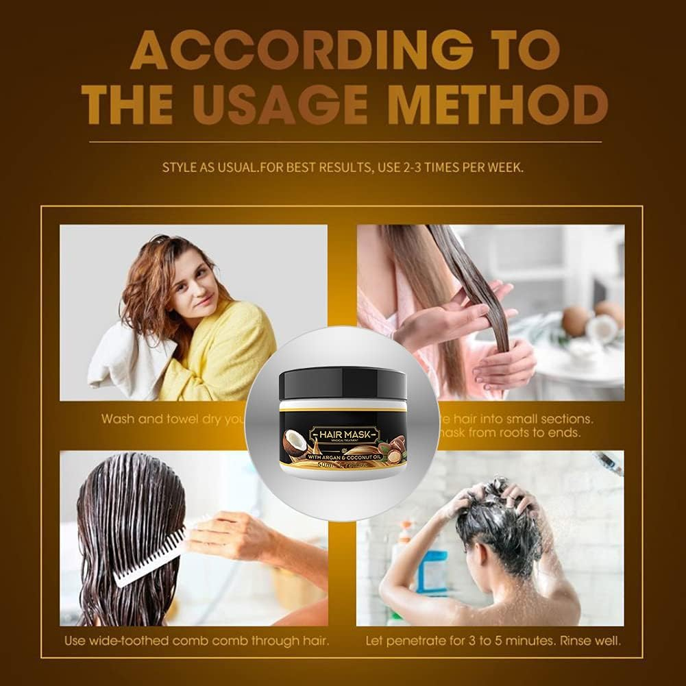 Instant Keratin Hair Repair Mask,Natural Treatment Damage Restore,Magical Keratin Hair Treatment Mask,Suitable for Dry & Damaged Hair image number 4