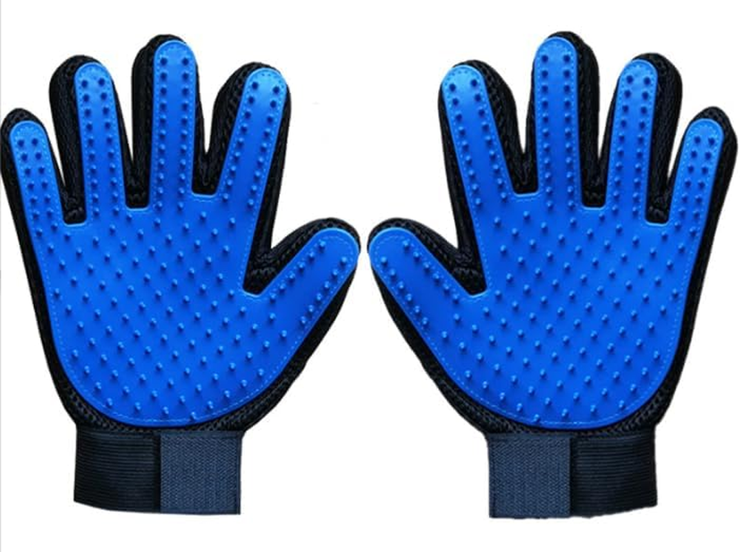 Pet Grooming Glove for Cats and Dogs, Deshedding Brush (Blue, Medium) image number 3
