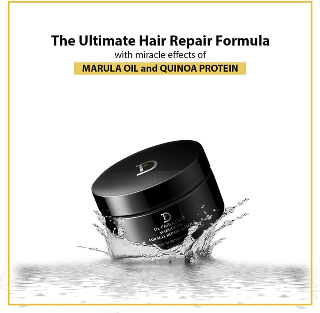 De Fabulous Marula Oil Miracle Repair Masque by De Fabulous for Unisex - 8.5 Oz Masque, 1 Count image number 3