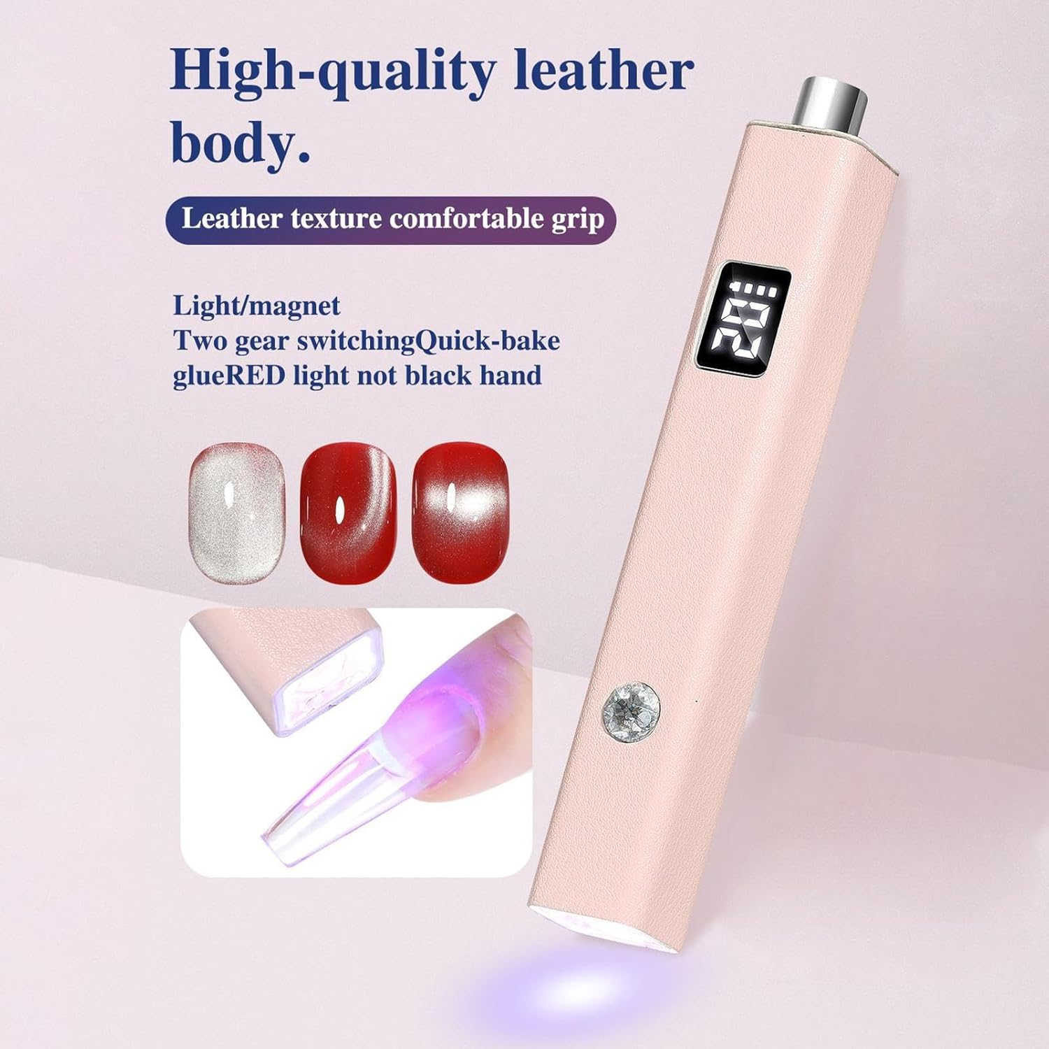 Gel Nail Light | Nail Lamp with Magnets,Rechargeable Manicure Tool Handheld Light for Home Salon Room Manicure Bathroom Travel Counter Dorm Personal Care Routine image number 4