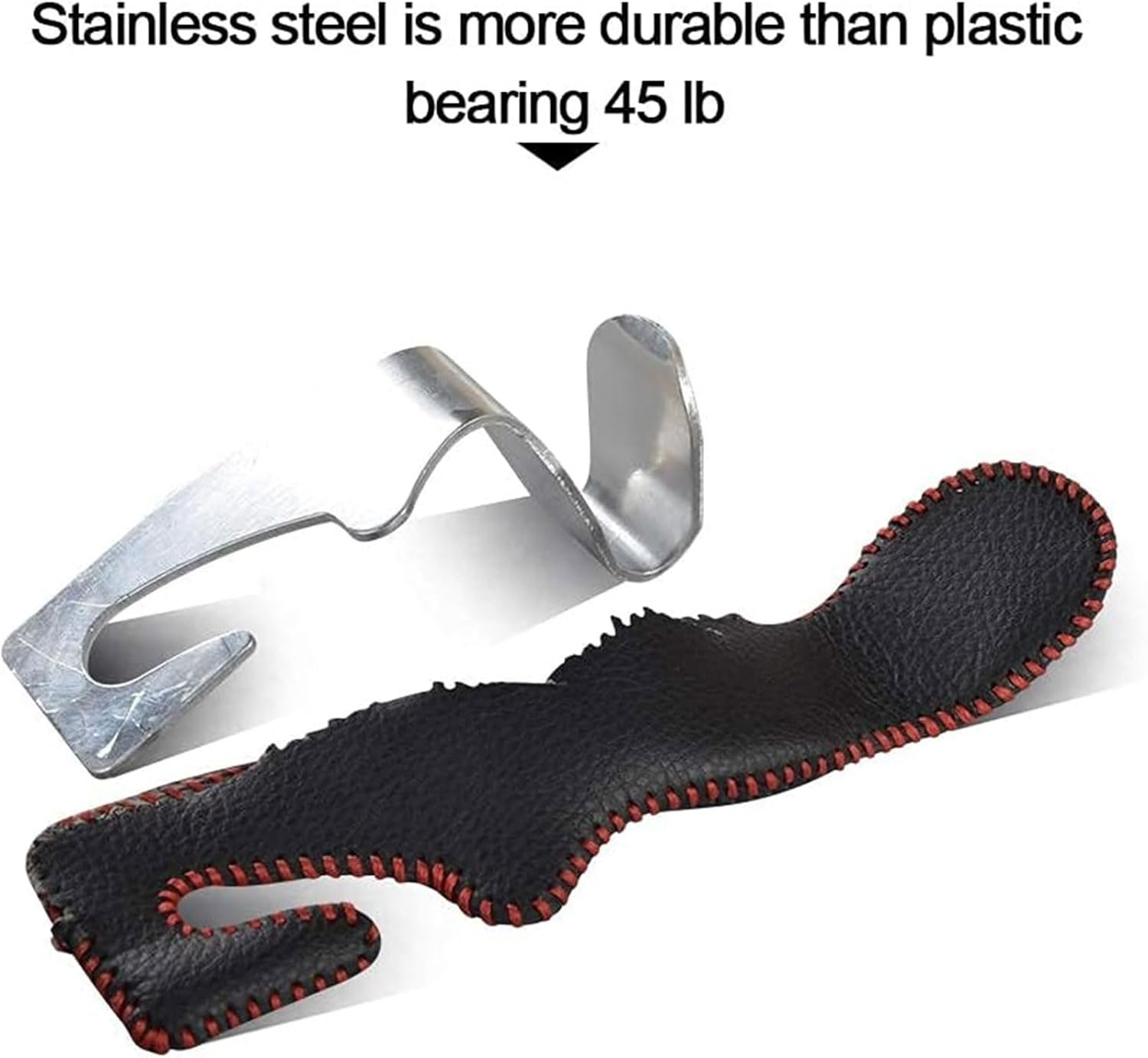 Car Seat Headrest Hook,Headrest Hooks for Car,Back Seat Organizer Black Leather Hanger Holder Hook, for Hanging Purses and Bags and Coats, Pack of 2 image number 3