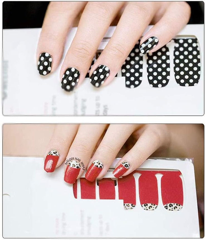 14 Sheets 196 Piece Nail Polish Stickers Strips Pure Color Shine Full Wraps Nail Art Adhesive Decals Nail Art Designs image number 2