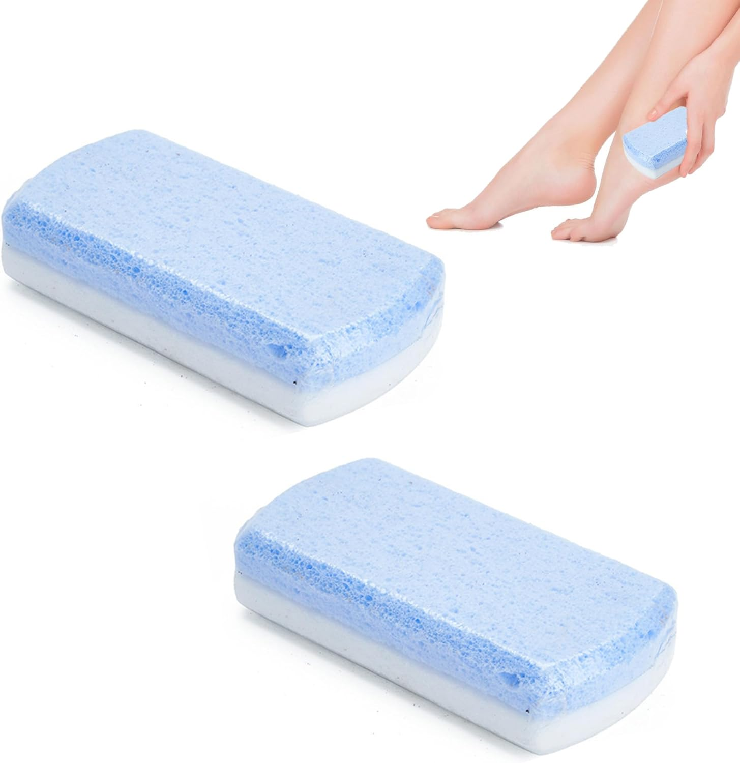2Pcs Pumice Stone,Pumice Stone for Feet,Pedicure Tools,Foot Pumice,Foot Pumice Stones,Callus Remover Scrubber Skin Cleaner (Blue) image number 3