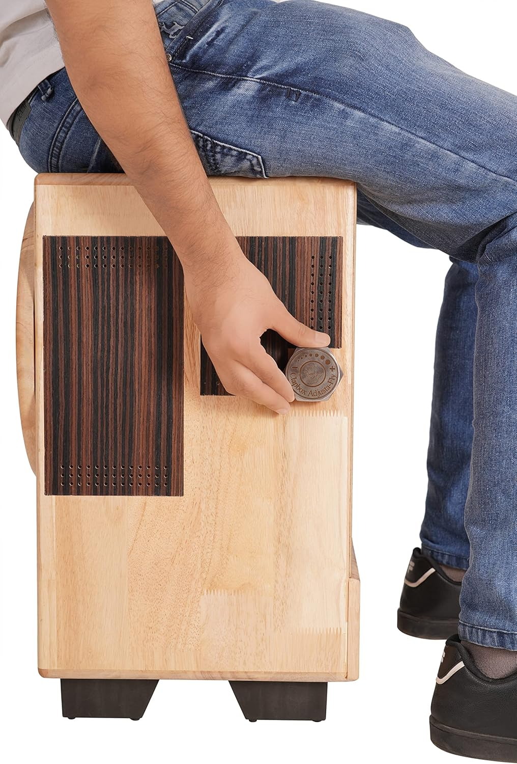 Clapbox Cajon Drum Birch Wood (Full Size) - NOT MADE in CHINA - 3-In-1 - Cajon + Bongo + Darbuka | Most Popular Percussion Brand Online (Natural, Cajembe) image number 2