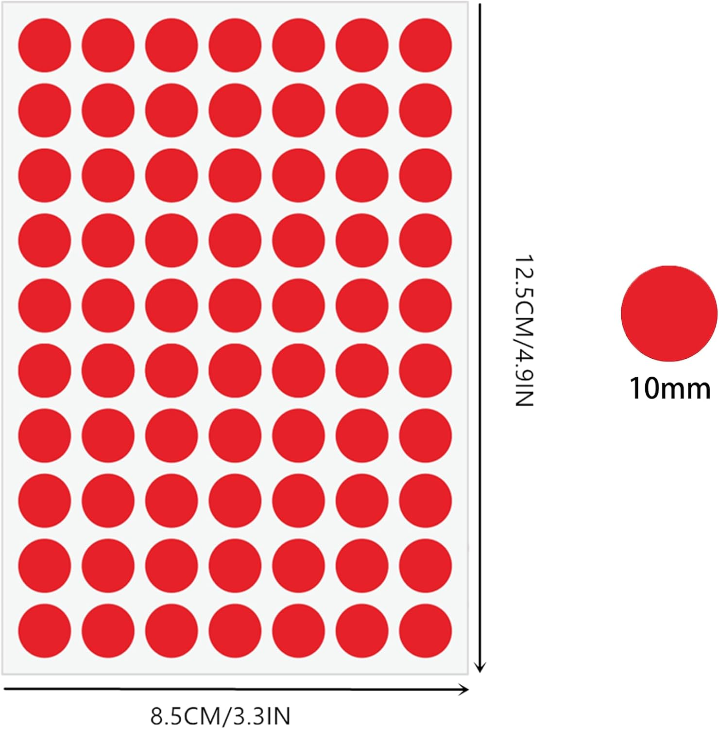 Hybsk 1400Pcs Dot Stickers 10Mm Colour Sticker 20 Sheets Assorted Colour round Coding Circle Stickers Dots for Envelopes Paper Scrapbook (10 Colors)