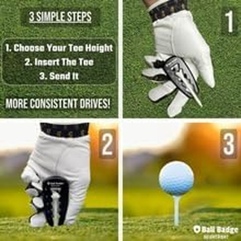 Tee Height Adjuster - Adjustable Tee Holder Portable Precision Setting Tool, Golf Swing Training Aid, Black Golf Club Bag Accessories, Training Equipment Aid for Consistent Swings