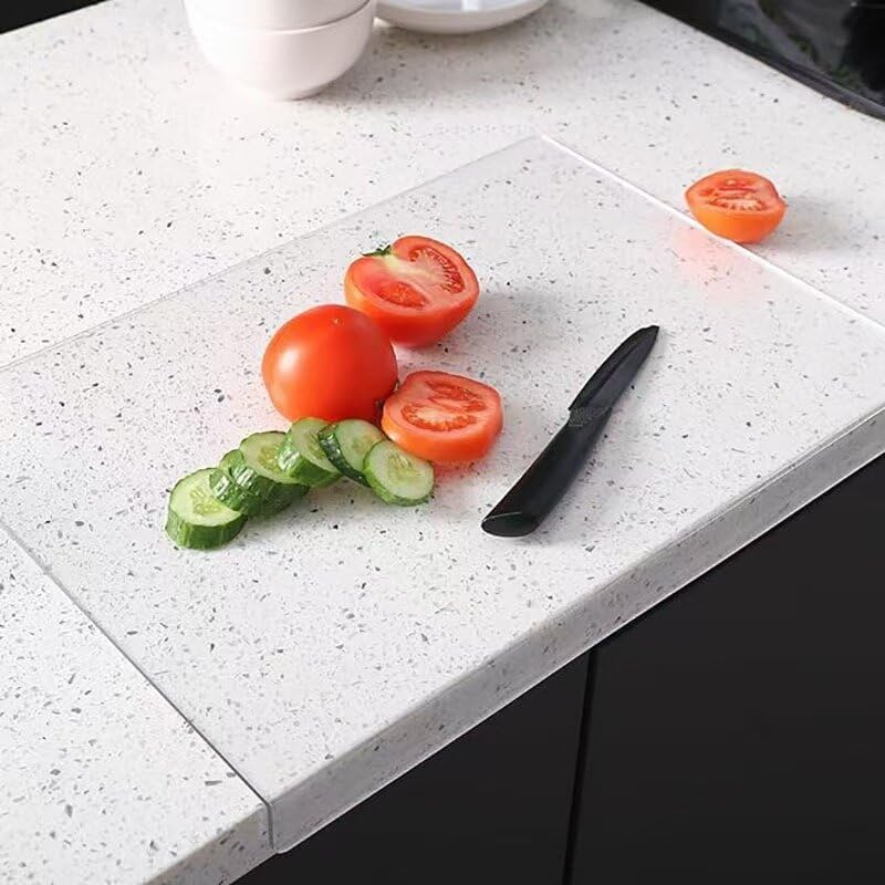 Acrylic Kitchen Cutting Board with Counter Lip, Non-Slip, Extra Thick, Clear image number 5