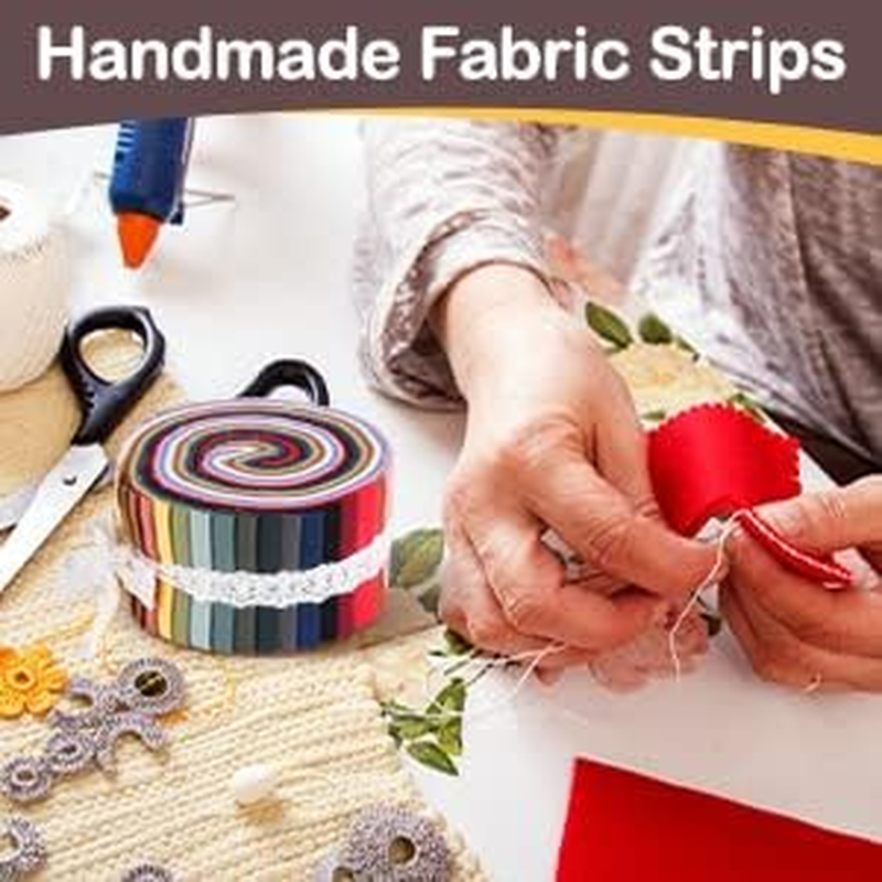 F Fityle 36 Pieces Jelly Fabric Roll 2.5 Inch Roll up Fabric Quilting Strips Floral Printed Craft Fabric Bundle Precut Patchwork with Assorted Patterns - Burlap image number 3