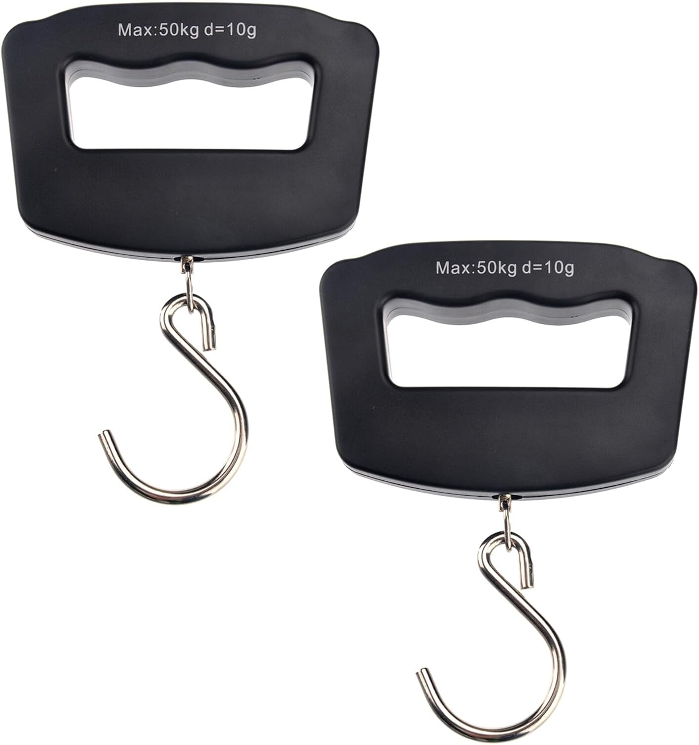 Parliky 2Pcs Portable Electronic Scale Luggage Weighing Scales Hanging Travel Weighing for Luggage Portable Digital Electronic Digital Suitcase Hand Black image number 2