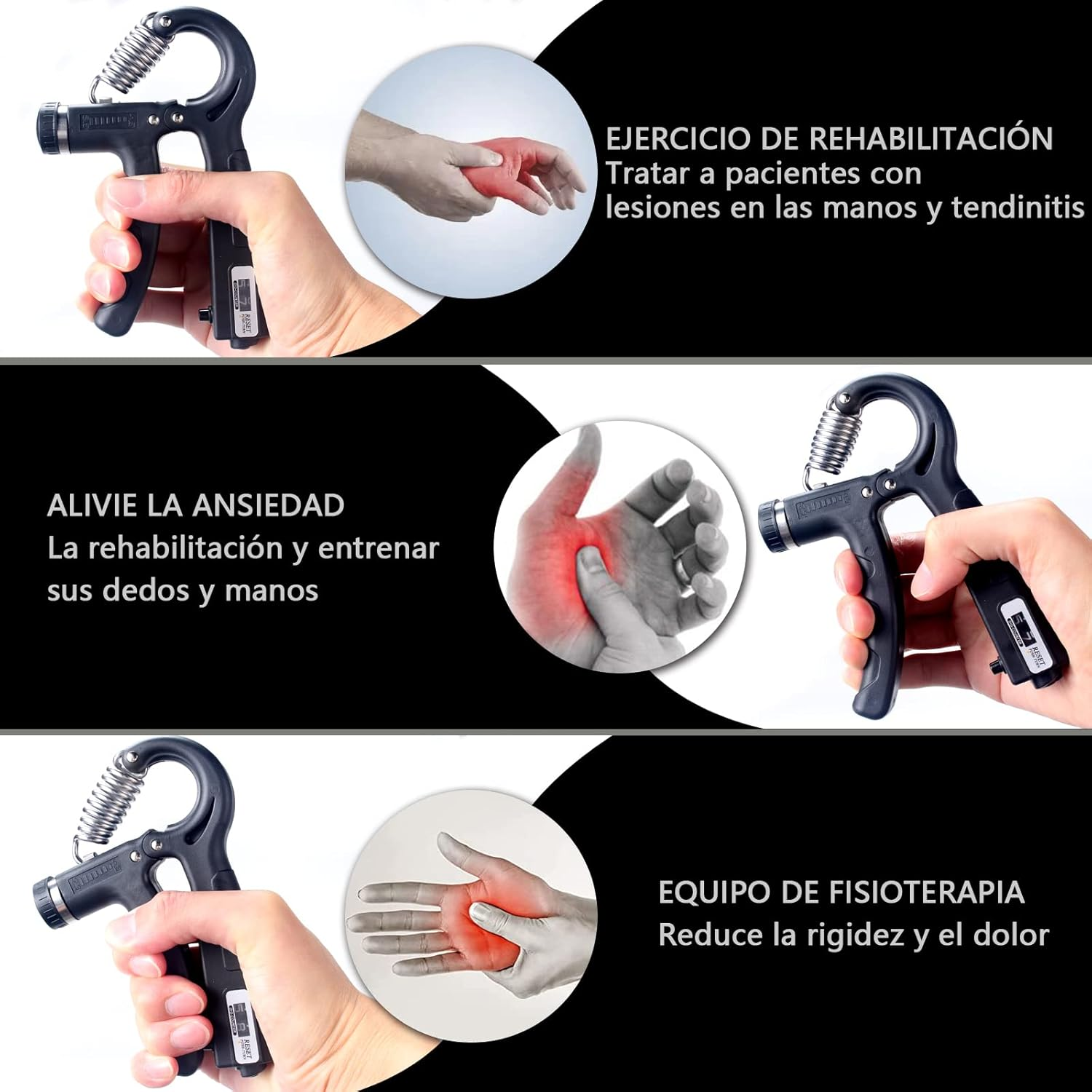 Spardar Electronic Counting Grip Strengthener with Double Spring, 5-165 Kg Adjustable Forearm Exerciser, Advanced Gripper for Strength/Recovery/Knuckle Training for Men and Women image number 5