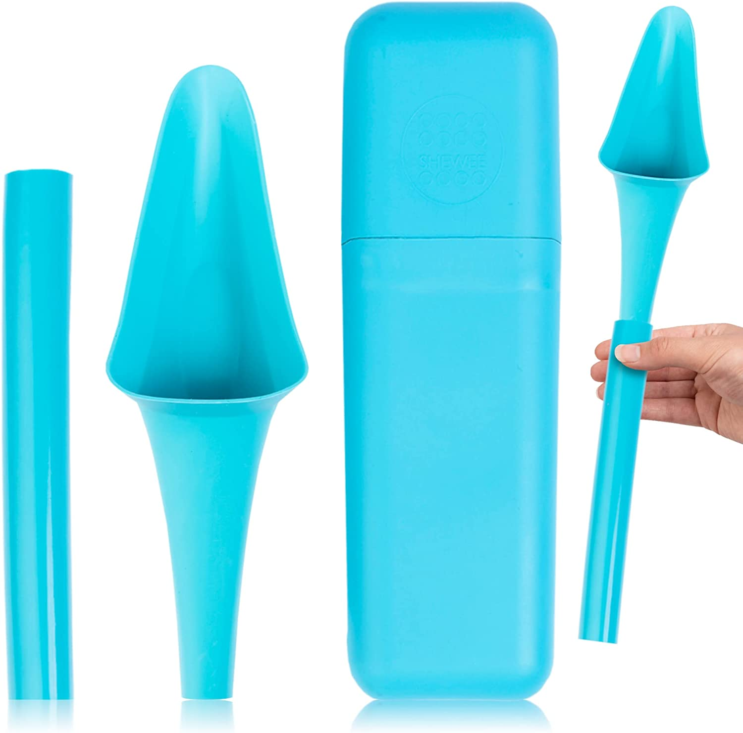 SHEWEE Flexi + Case Female Urinal &ndash; Made in the UK &ndash; Reusable & Portable Urination Device. Festival, Camping, Car, Hiking Essentials for Women. Stand to Pee Device W/Travel Case and Extension Pipe