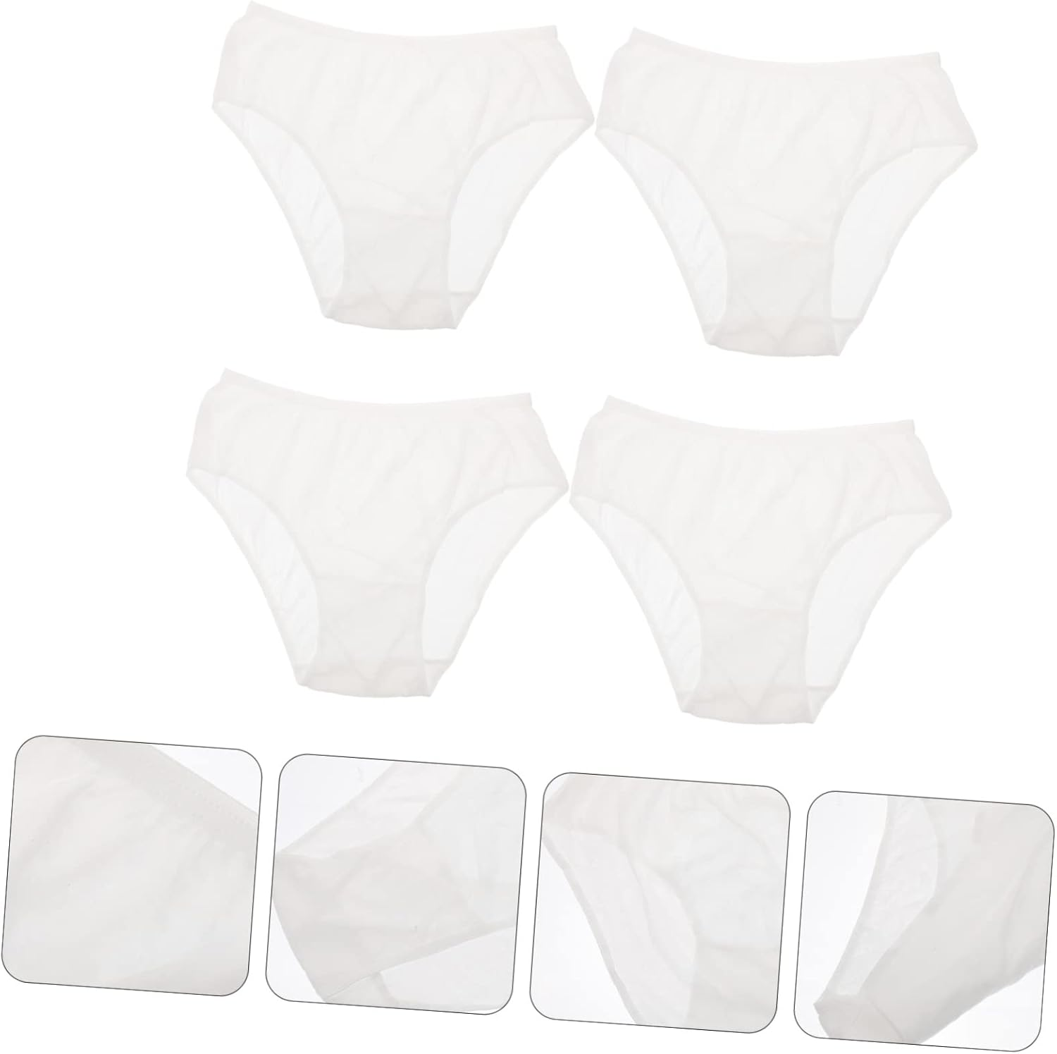 Minkissy Disposable Maternity Panties Postpartum Confinement Flexible Cotton Underwear for Women White XXL Pack of 4 Suitable for Hospital and Home Use image number 2