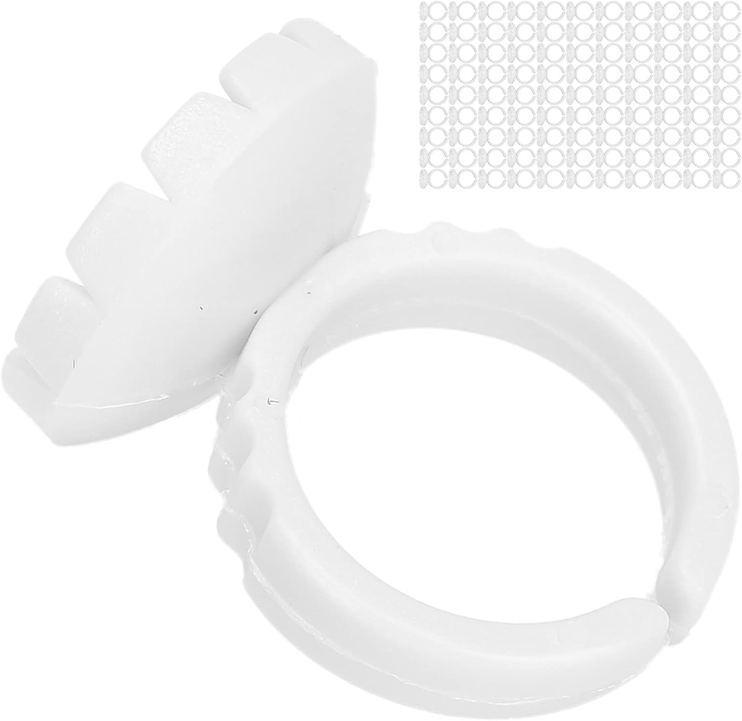 Fafeicy 100PCS Disposable Eyelash Glue Rings, Lash Extension Glue Trays, Professional Adhesive Holder Cups for Eyelash Extension Tools Kits (100 White Pack) - 100 Pink One Pack image number 6