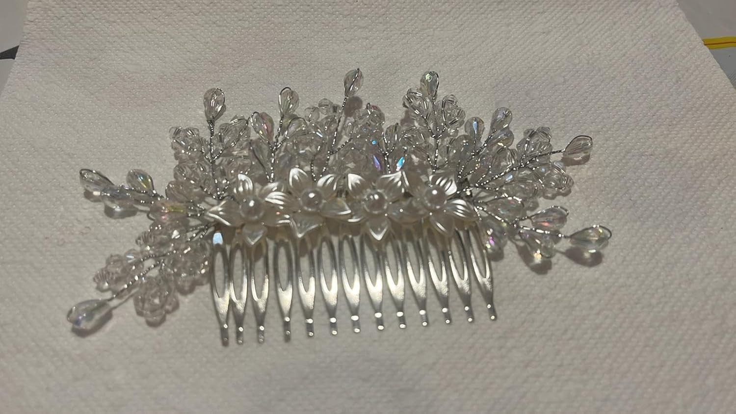 NTY Collections Wedding Hair Accessories - Handmade Bridal Hair Clip, Comb, Pins for Bride and Women- Whitee Pack of 1 image number 1