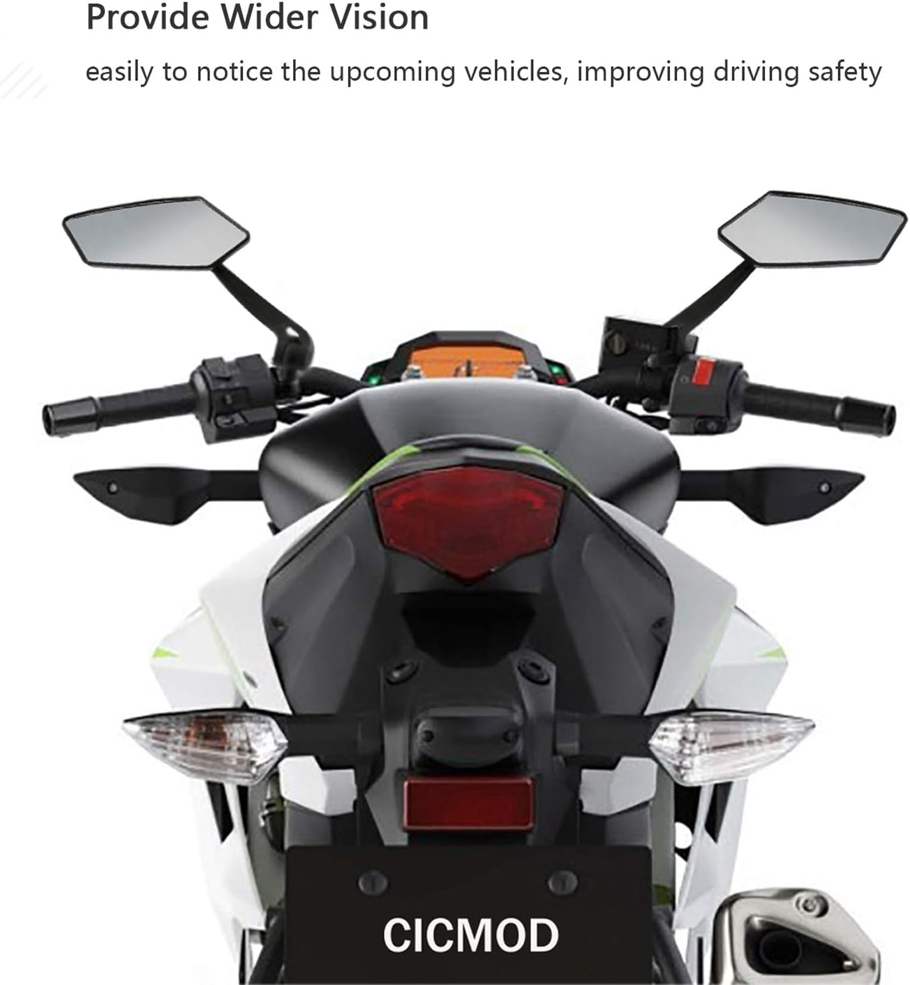 CICMOD Custom Universal Motorcycle Rearview Side Mirrors Fit Sports Bike Choppers Cruiser image number 2