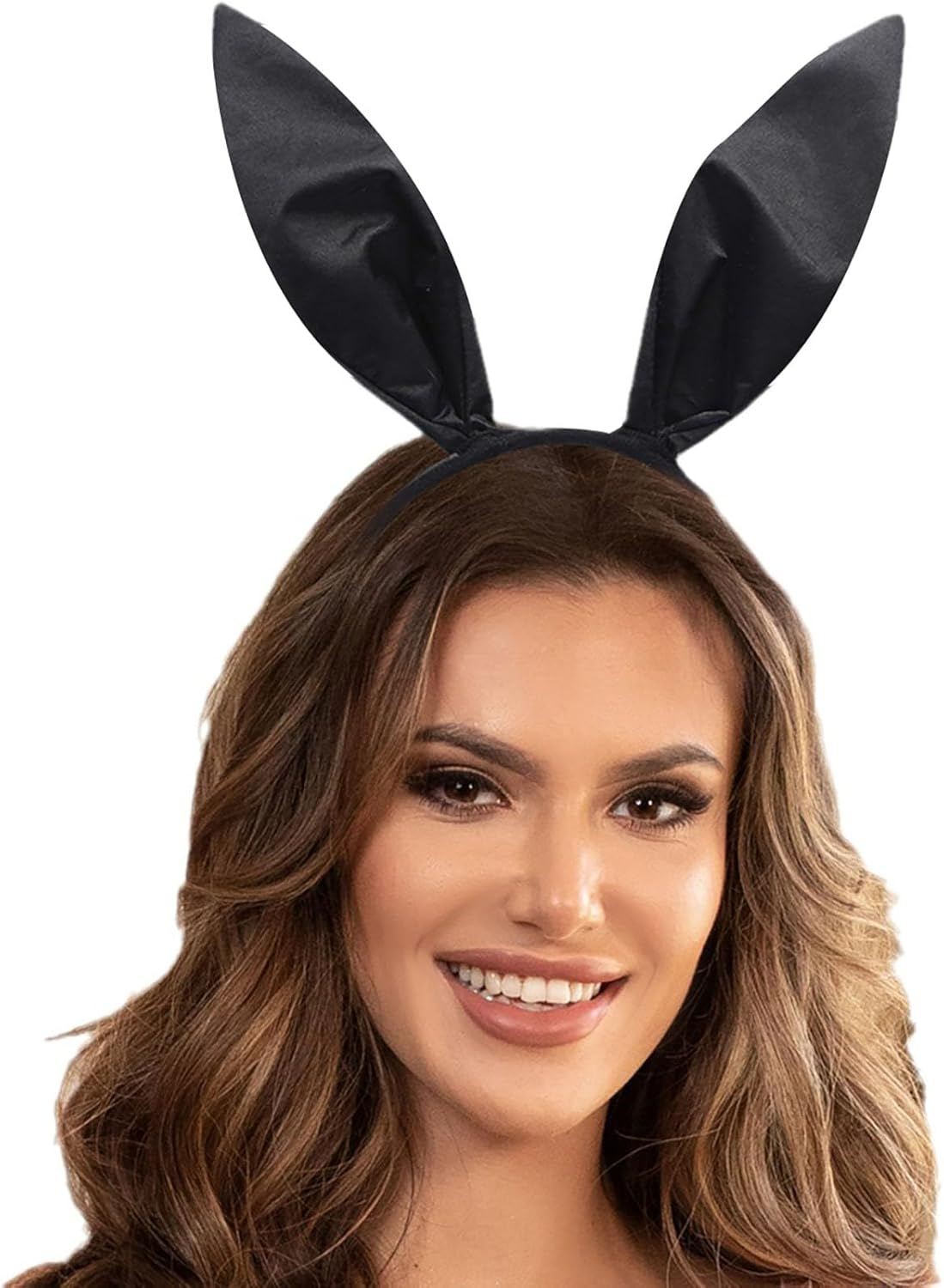 Dinghaole Black Bunny Ears Headband,Fancy Dress Ears Head Band,Bunny Accessories,Party Cosplay Costume Accessory,Rabbit Ears Headband,Bunny Ears Halloween image number 1