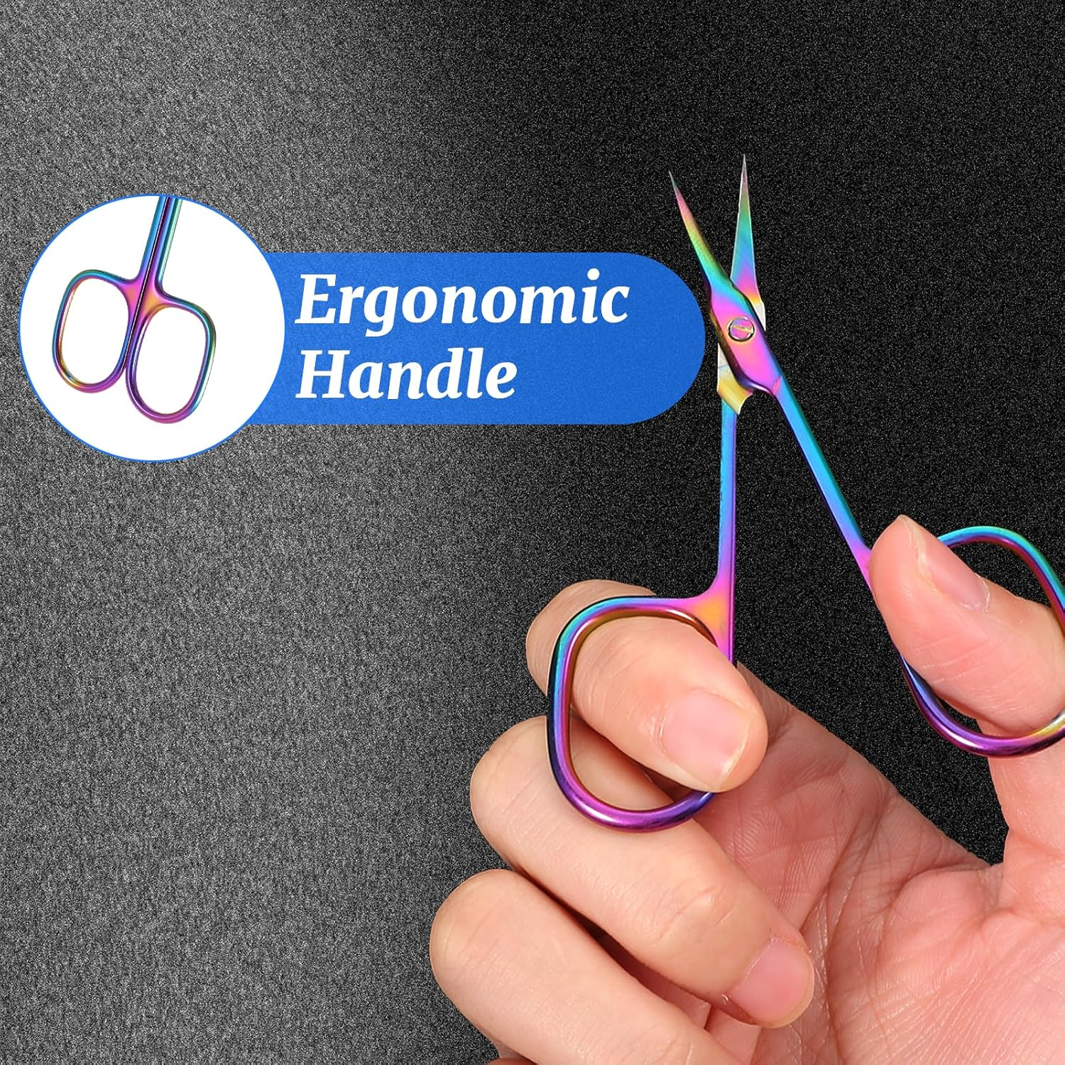 Curved Cuticle Scissors, Professional Cuticle Scissors, Extra Fine Cuticle Scissors, Cuticle Cutter for Cuticles, Eyebrows and Eyelashes image number 4