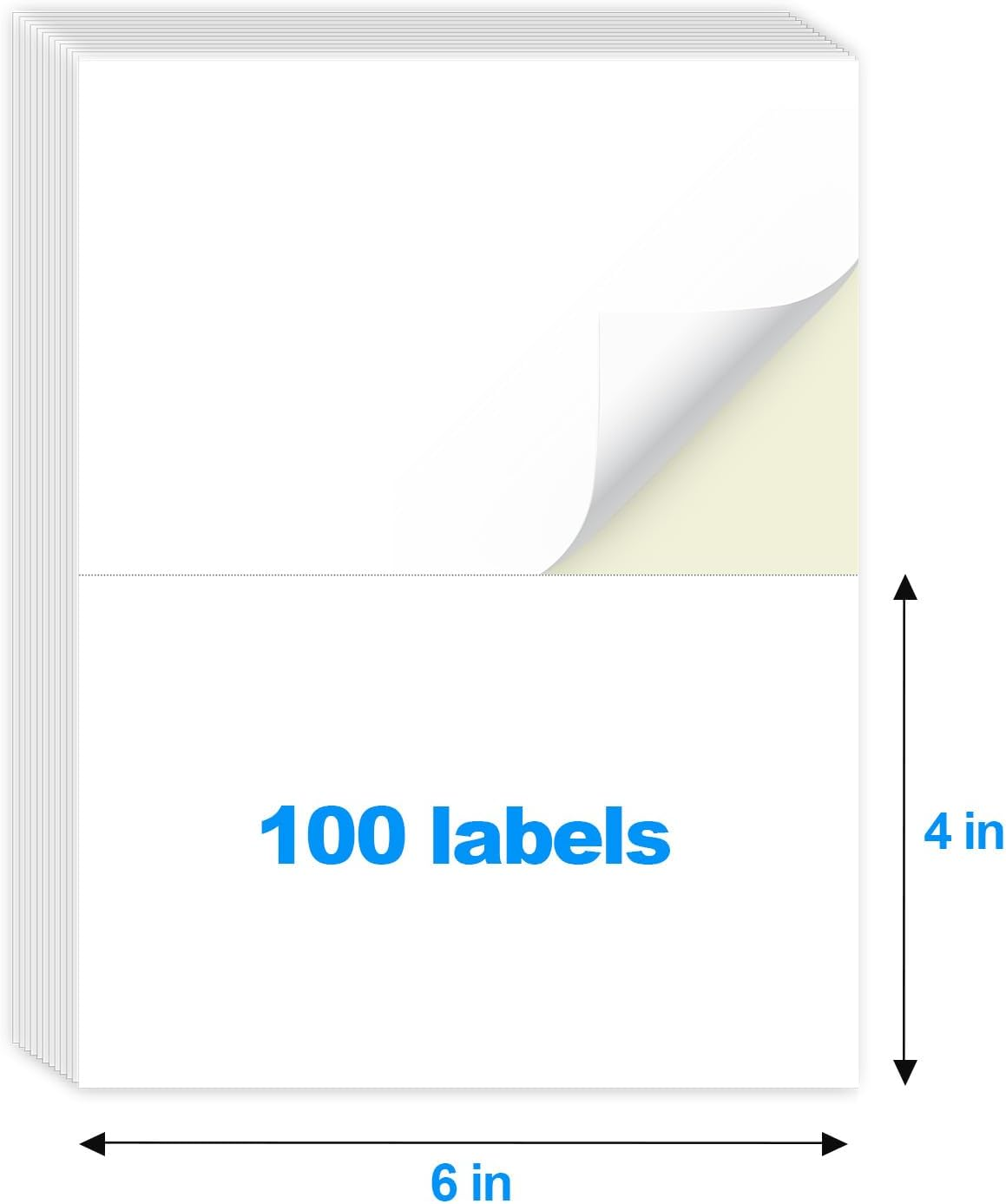 Maxgear 4X6 Inch Removable Labels 100 Sheets, Water/Oil/Tear Resistants No Residue for Home Packing Box and Storage Bins, Matte White Paper Sheets, Permanent Strong Adhesive, Dries Quickly image number 1