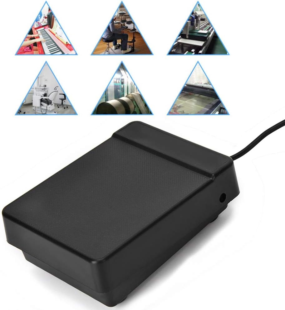 Non-Slip ABS Sustain Pedal, Electronic Piano Pedal, Keyboard Pedal, 6.35 for Electronic Keyboard Piano Sturdy Home Long Service Time