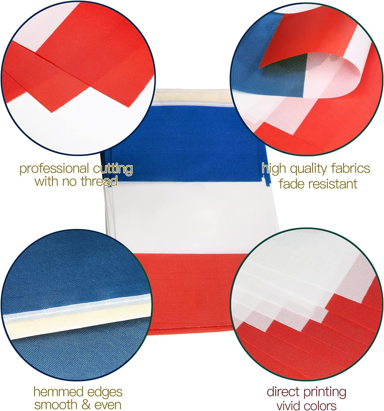 Anley France String Flag Pennant Banners, Patriotic Events 14Th of July French Bastille Day Decoration Sports Bars - 33 Feet 38 Flags - Germany image number 2