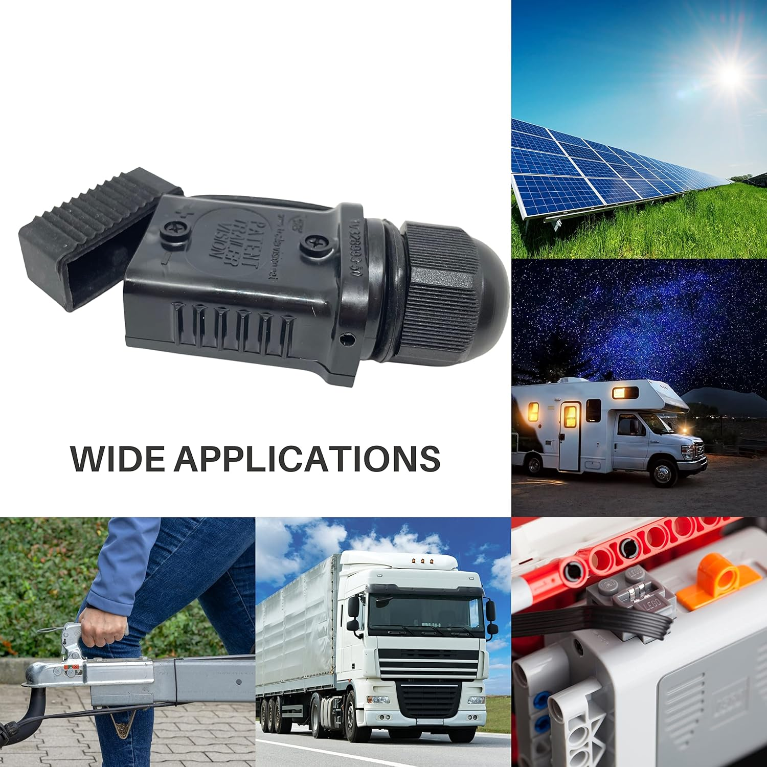 Trailer Vision 50 Amp Anderson Connector Cover Assembly with Rubber Dust Cap & LED - Protective Sleeve for SB50 Anderson Plugs Quick Connect System for Caravans Trailers Trucks Ute 4WD - 50A Black image number 5