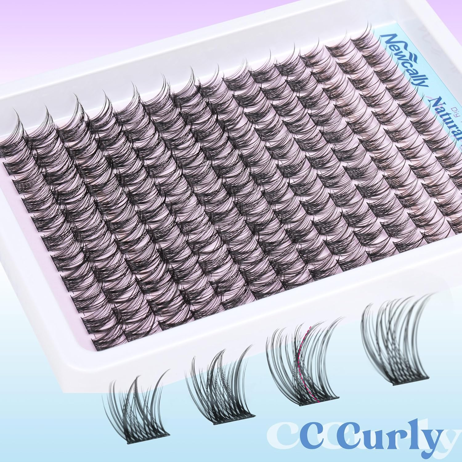 Lash Clusters Kit Wispy Natural Cluster Eyelash Extension Kit DIY Lash Extension Kit C Curl 10-16MM Eyelash Clusters Volume Individual Lashes Kit by Newcally image number 1