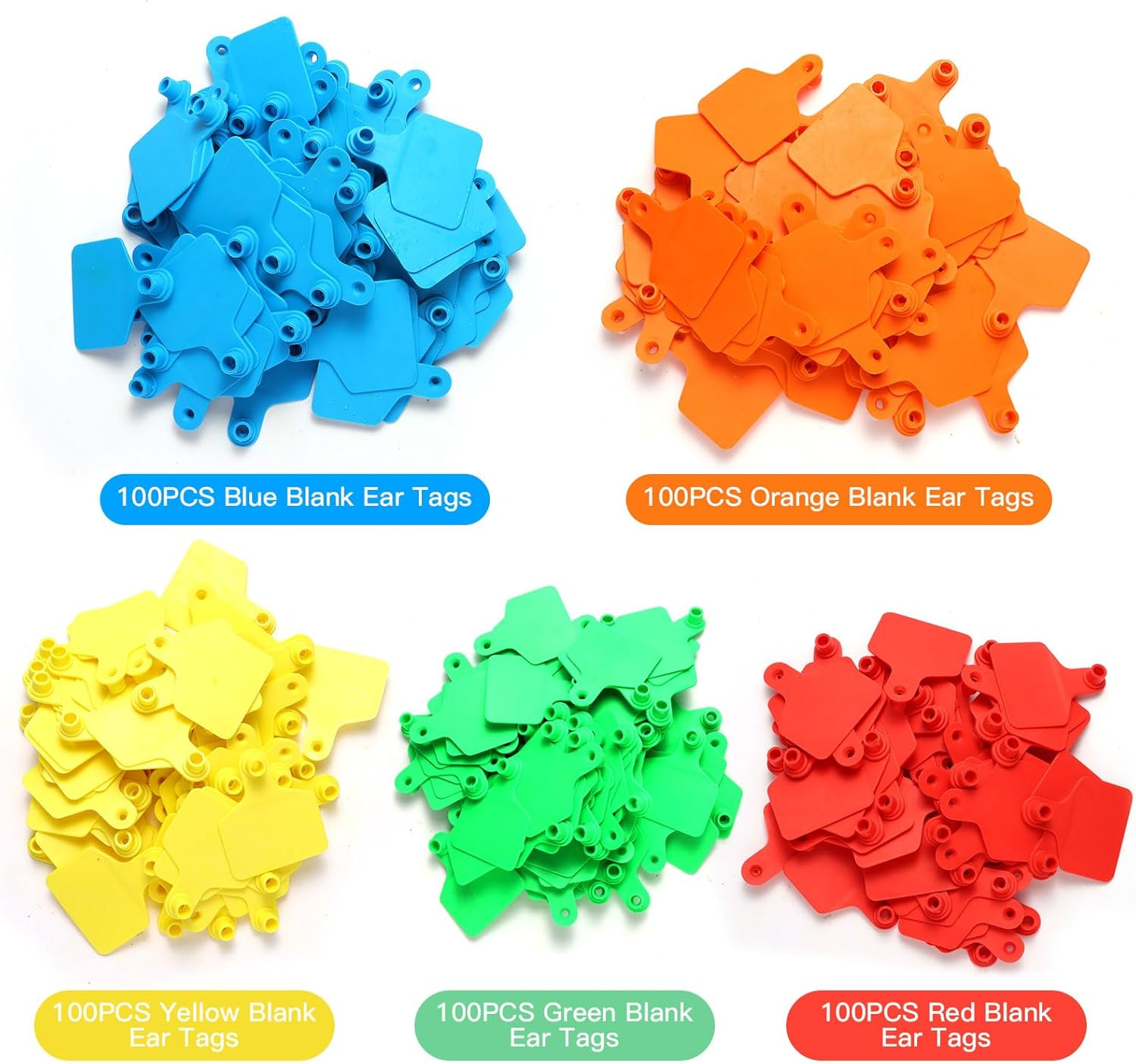 100PCS Large Plastic Livestock Ear Tags - ID Tags for Cattle, Sheep, Goats, Pigs - Red - Red image number 4