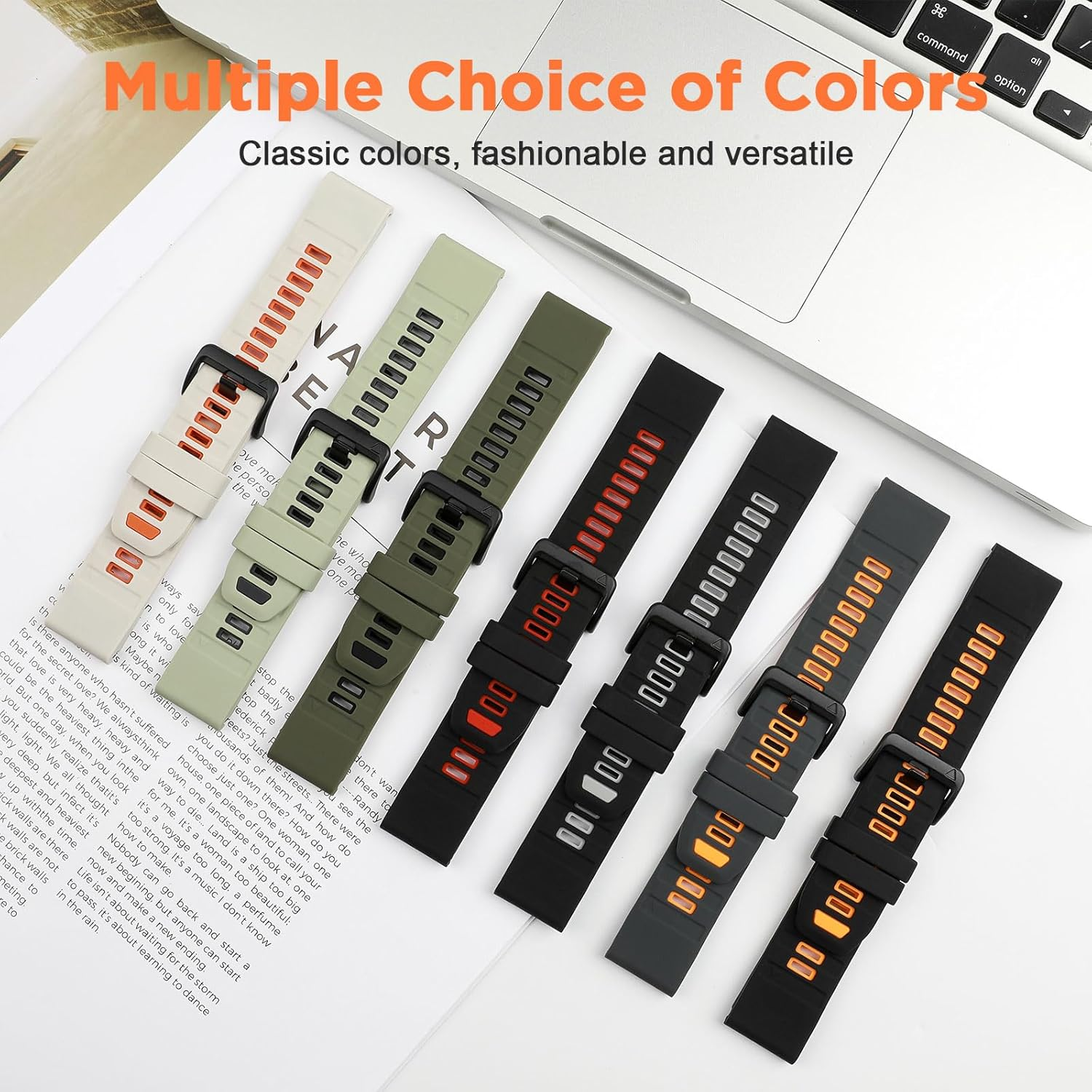 Compatible with Garmin Fenix 8 AMOLED 47Mm Silicone Watch Band/Fenix 7 Pro/7/6 Pro/6/5 Plus/5,Quick-Fit 22Mm Strap for Fenix E/Forerunner965 955/Descent G1/Approach S60 S62/Epix Pro 47Mm image number 6