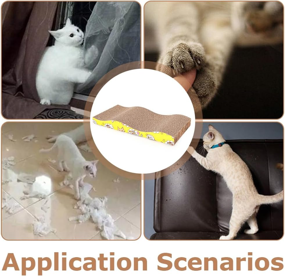 2Pcs Cat Scratching Board,With a Packet of Catnip,Wave Claw Sharpener,Advanced Pet Supplies,Cat Wear-Resistant Corrugated Paper,For Indoor,Outdoor image number 6