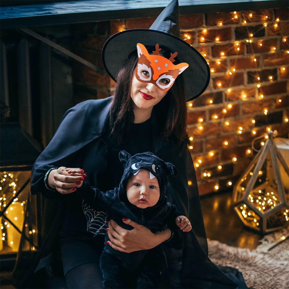 8 Pcs Cartoon Jungle Animal Felt Mask: Felt Animal Masks Wild Animal Jungle Mask for Pretend Play Party image number 2