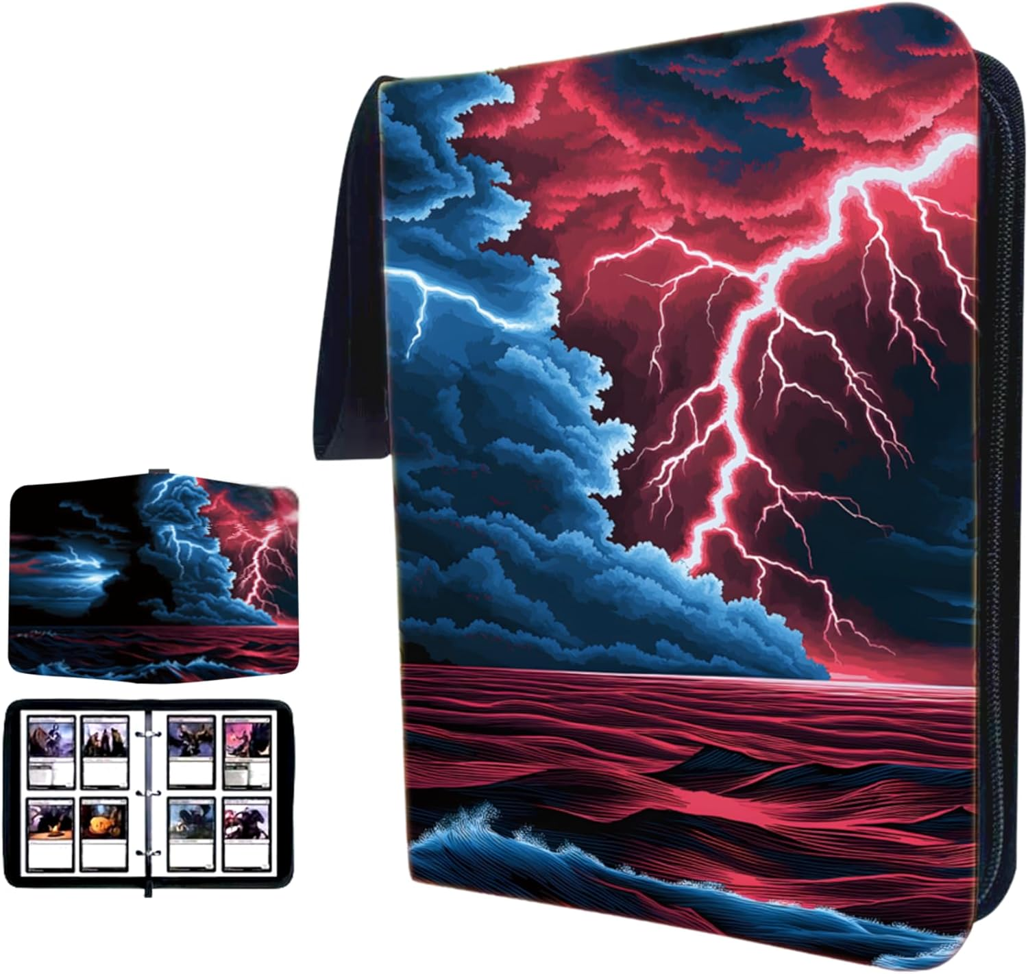 Trading Card Album, 400 Pockets Card Binder with 4-Pocket Sleeves for TCG, Yu-Gi-Oh, Magic the Gathering, and Sports Cards, Durable Card Holder for Collectors (Lighting, 4-Pocket)