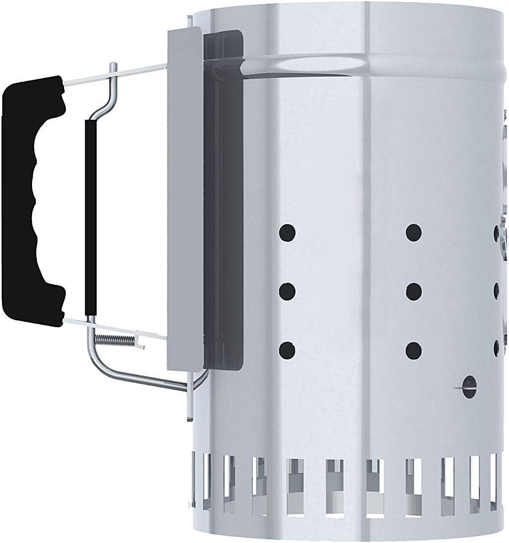 Char-Griller&reg; Charcoal Grill Chimney Starter with Quick Release Trigger for Quickly Lighting BBQ Coals, Compatible with Any BBQ Charcoal Grill, 12-Inch