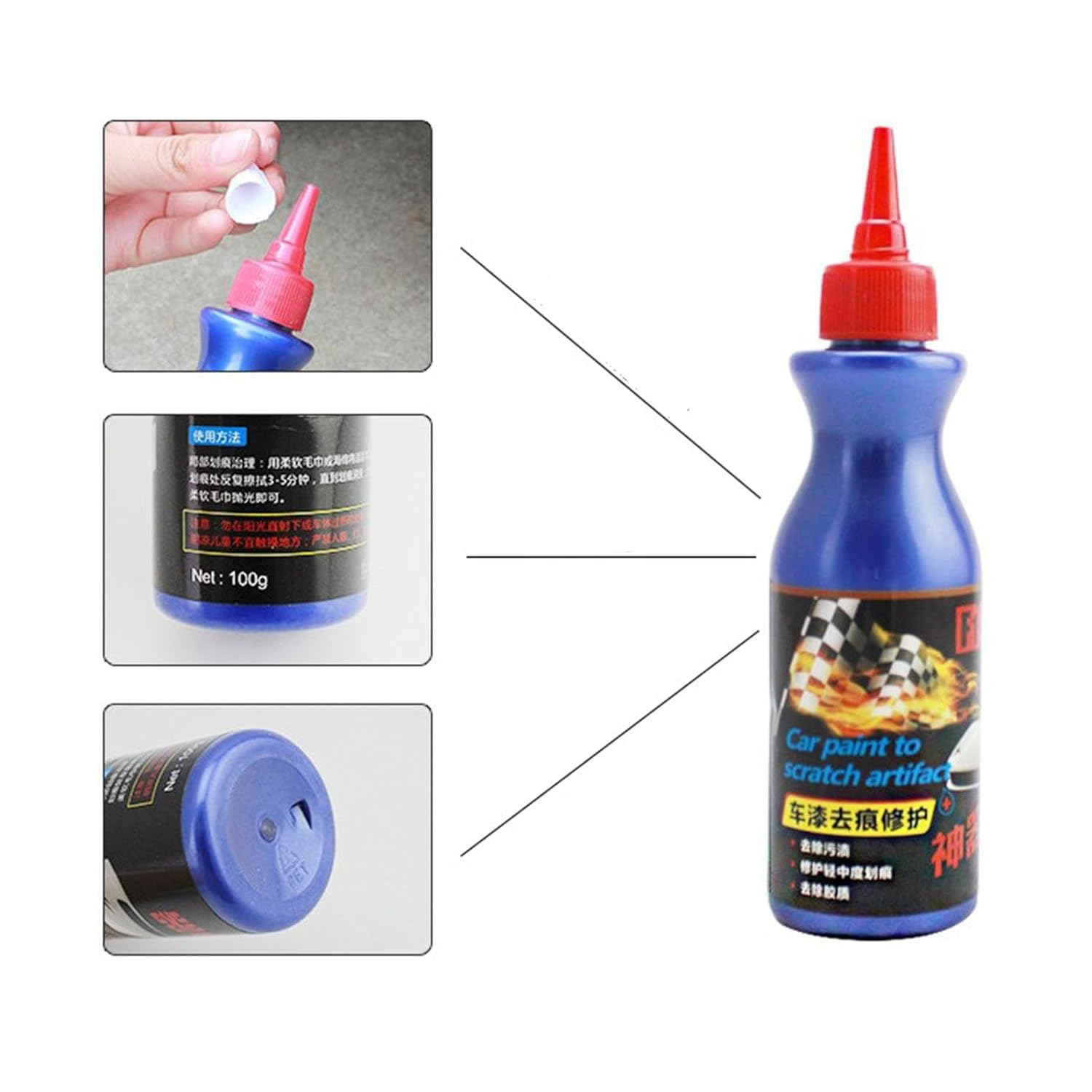 Car Paint for Scratches | 100Ml Fluid for Auto Paint Scratches Repair and Restore - Car Paint Maintenance Supplies for Paint Swirls after Polishing, Door Handle Scratches image number 2