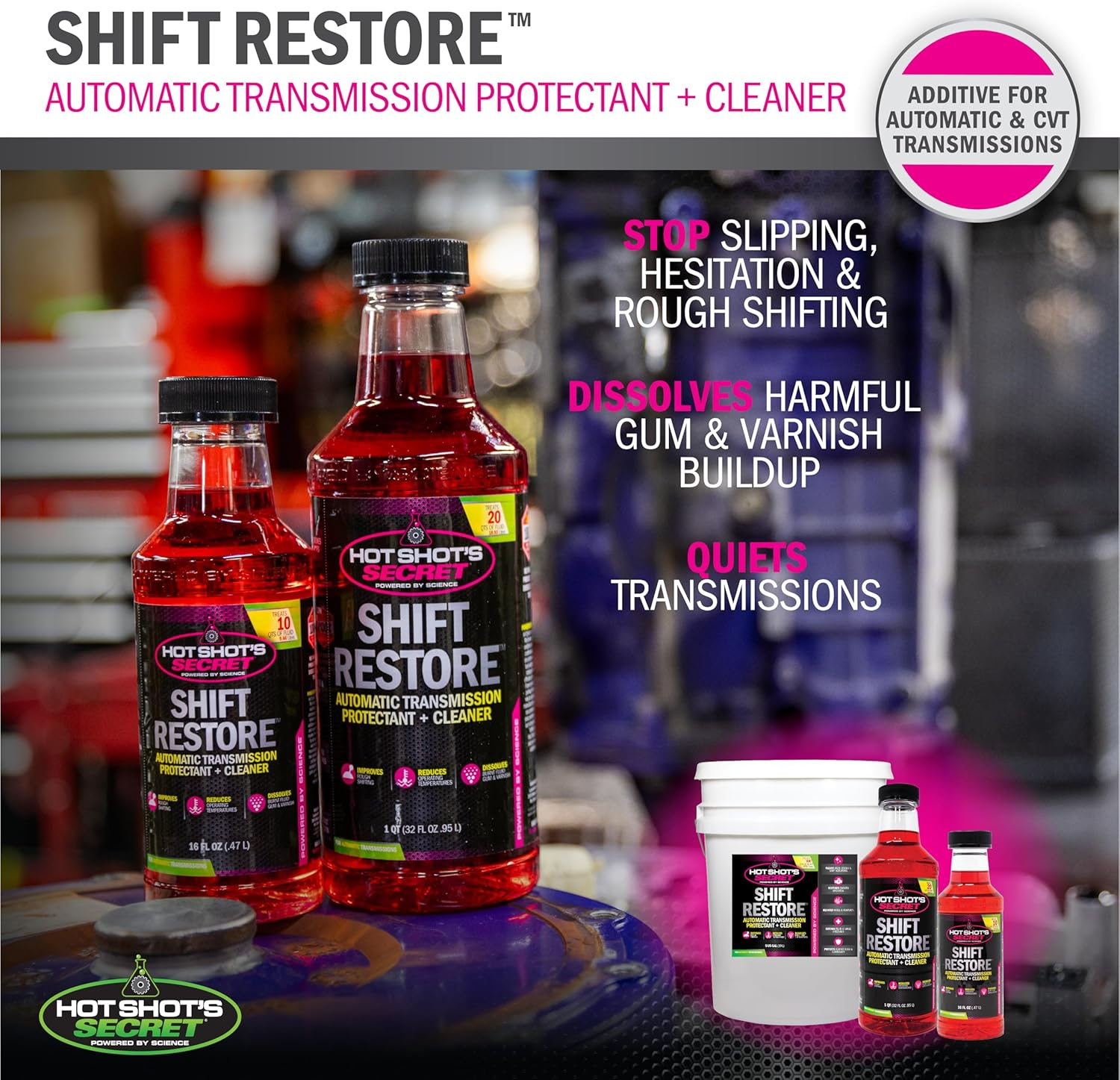 Hot Shot'S Secret Shift Restore Automatic Transmission Additive 16 Fluid Ounce Bottle image number 2