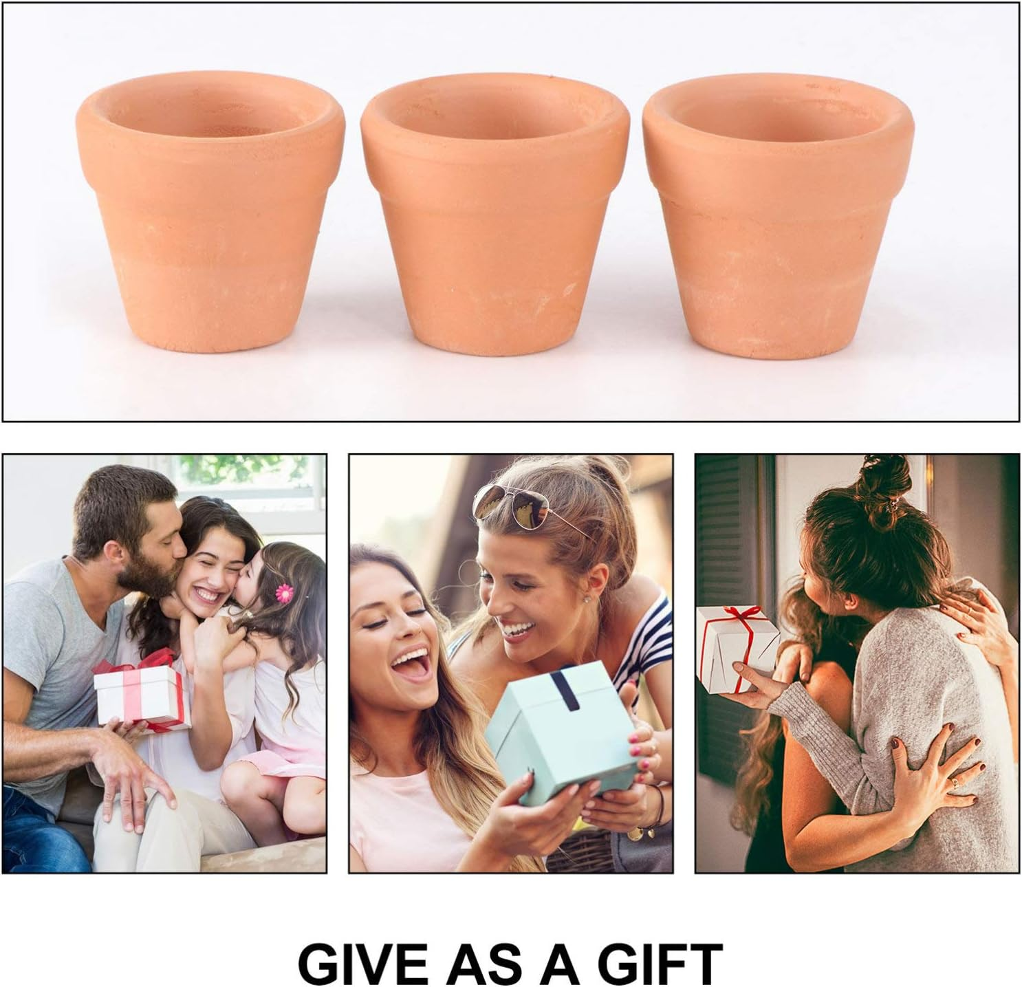 12PCS Mini Clay Pots, 1. 2 Terracotta Pot Clay Ceramic Pottery Planter, Cactus Flower Cotta Pots, Succulents Nursery Pots, with Drainage Hole, for Indoor/Outdoor Plants, Crafts image number 5