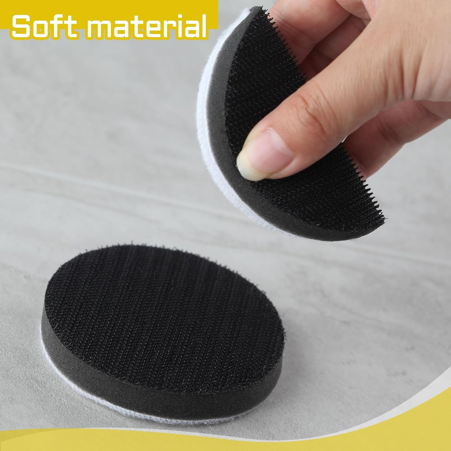 LEONTOOL 5 Pack 3 Inch Hook and Loop Soft Foam Buffering Pad, Sponge Cushion Buffer Backing Pad No Hole, 75 Mm for Sanding Pad