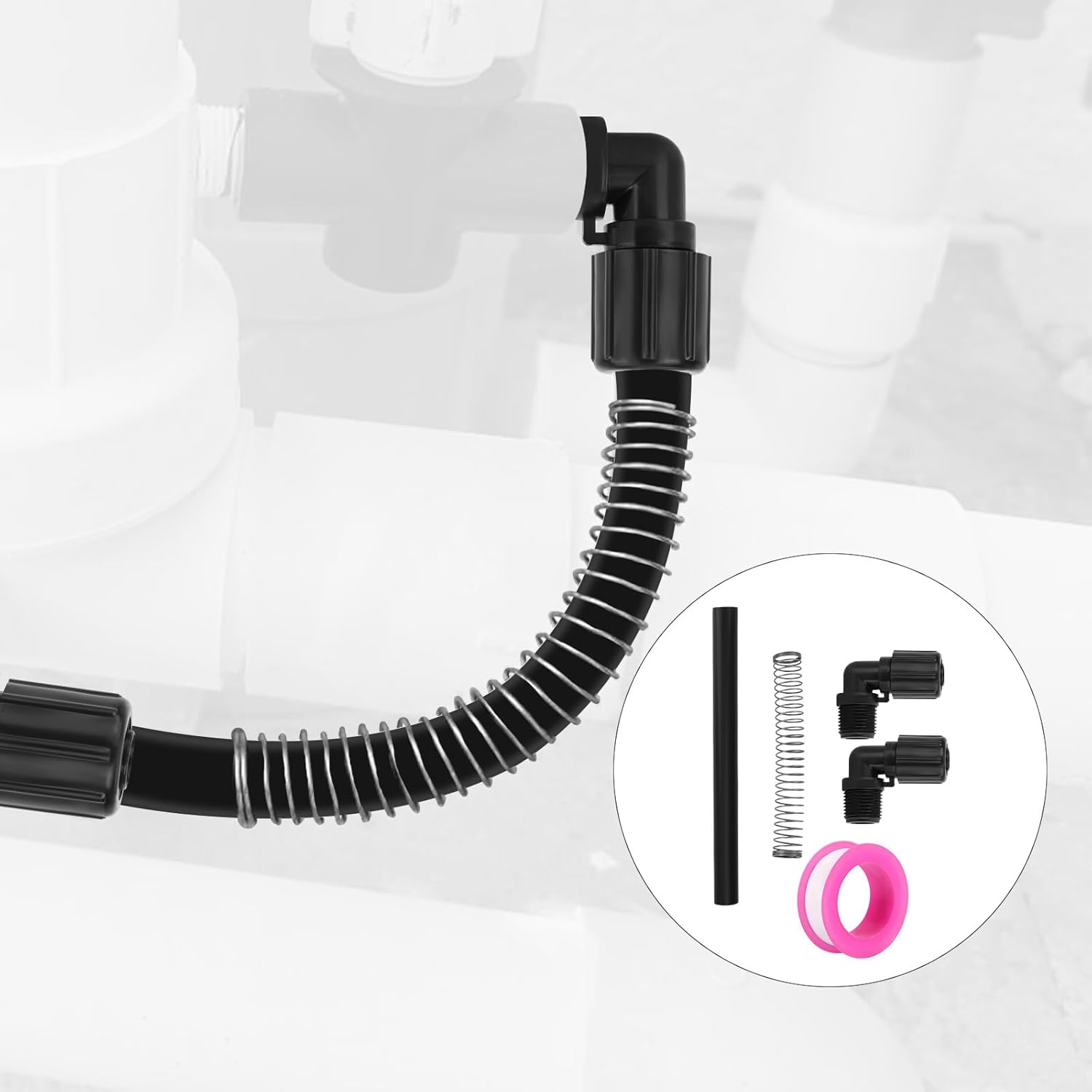 5Pcs Pool Chlorinator Parts Compatible with Pentair Rainbow, Includes R172272 1/2" NPT 90-Degree Tube Fitting, R172091 5/8" OD Feeder Tube & R171097 Support Spring for Pentair 320/322