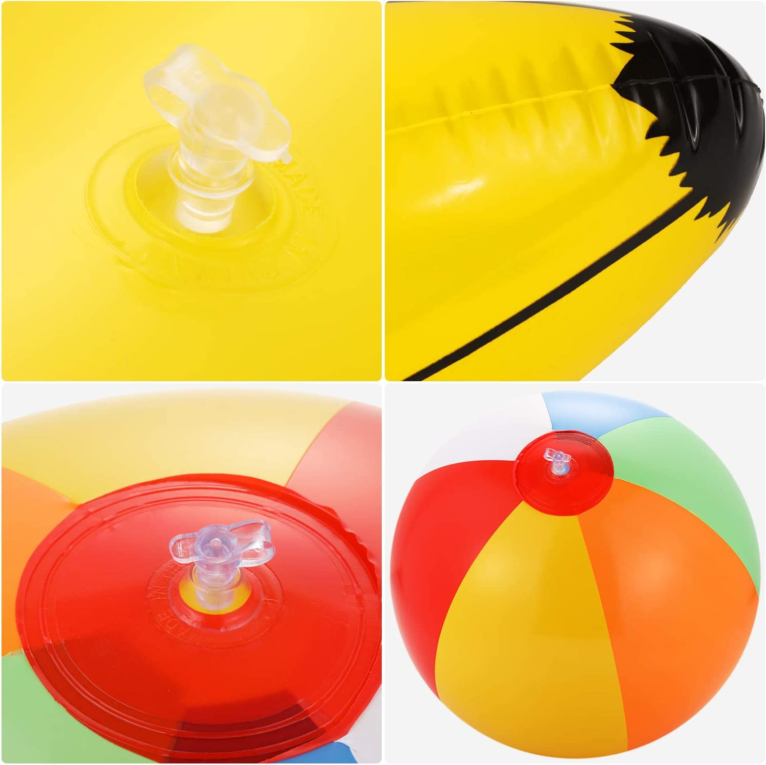 Meekoo 6 Pieces Inflatable Palm Trees Jumbo Coconut Trees Colorful Beach Balls Rainbow Color Balls Beach Inflatable Bananas for Hawaii Beach Luau Party Backdrop Decoration image number 5