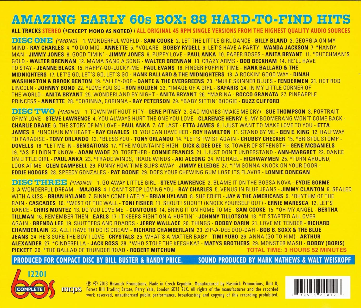 Amazing Early 60S Box 88 Hardtofind Hits