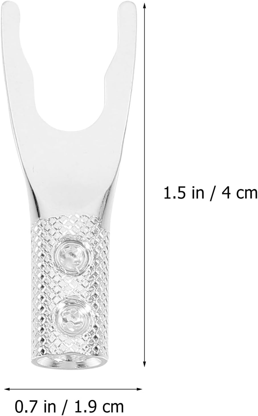 OFFIGAM Silver-Plated Speaker Cable Y Fork U-Shaped Audio Adapter Plug for Amplifiers Connector with Screw Locking Oxidation Resistant High Resolution for Home Audio and Professional Sound image number 3