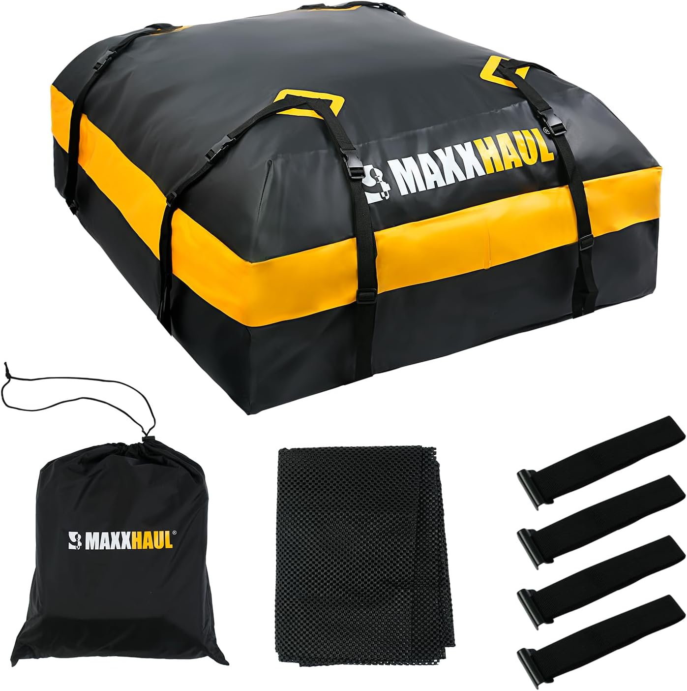 Maxxhaul 50719 Universal Car Rooftop Cargo Bag for All Vehicles with or without Rack, 15 Cubic Feet, Waterproof image number 6