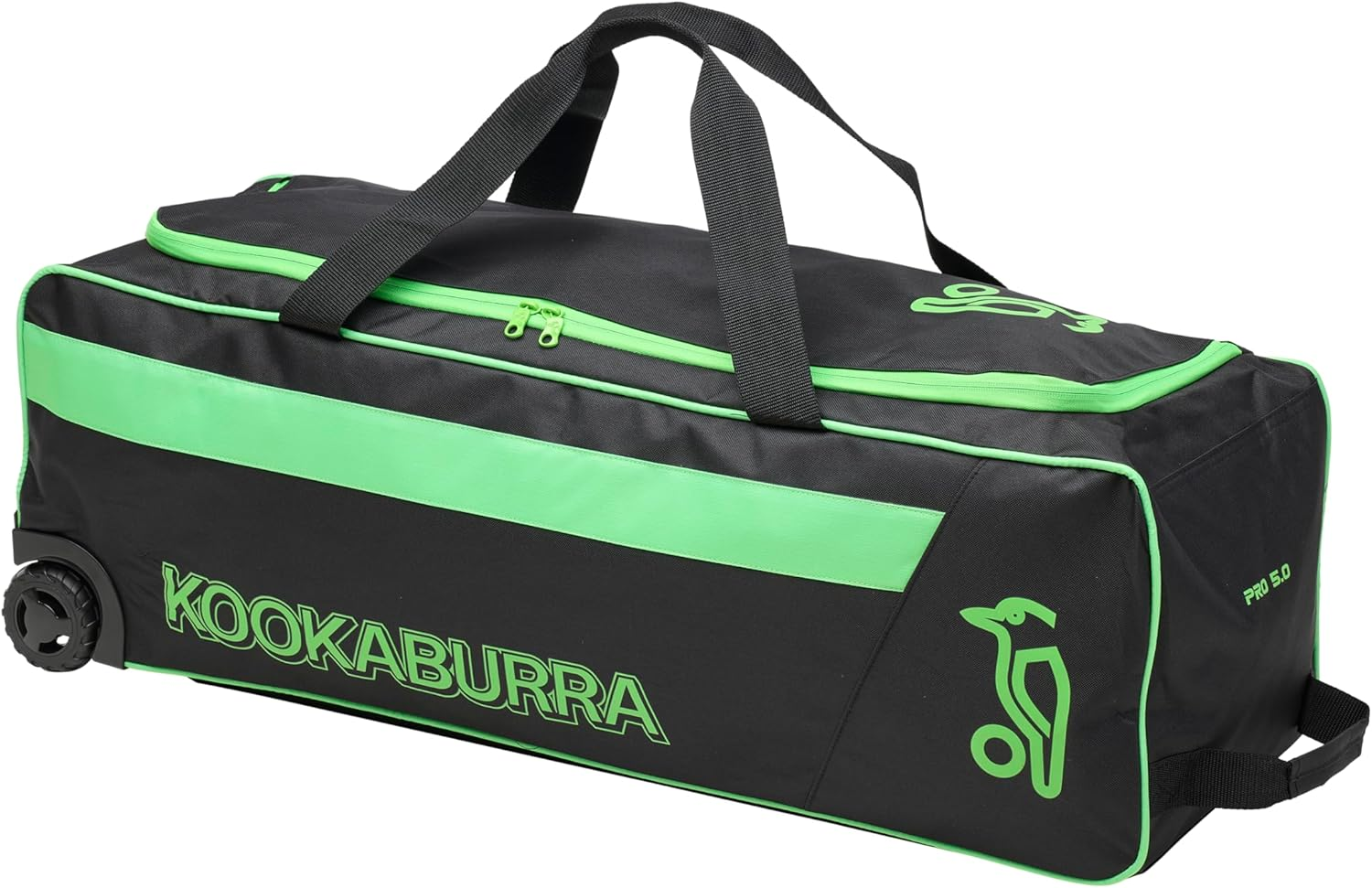 Kookaburra Pro 5.0 Wheelie Cricket Bag &ndash; 2025 Model | Tough Braided Polyester | Heavy-Duty Wheels & Reinforced Pull Handle | Durable & Spacious Design