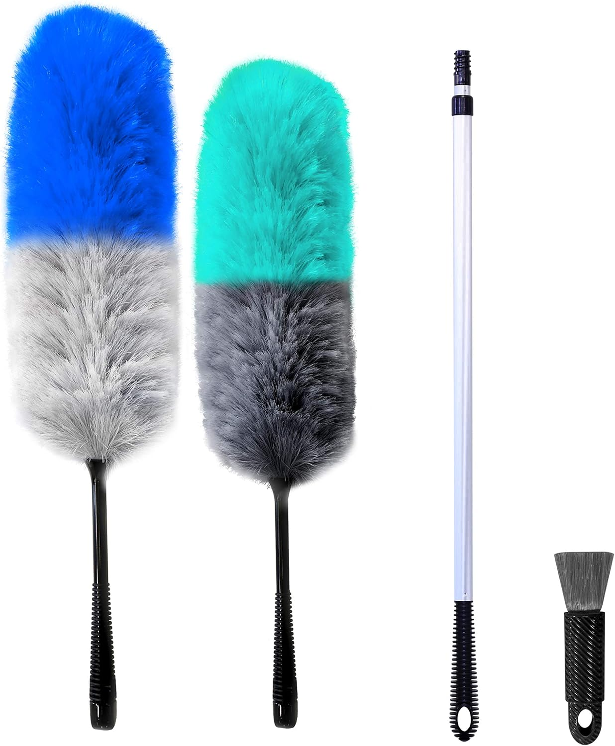Kleva Miracle Magnetic Duster Trio. Microfiber Duster Set with Extendable Handle. 3-Pack Dusting Brushes for Ceiling Fans, Blinds & High Shelves | Bendable & Washable Dust Remover for Home & Car image number 4