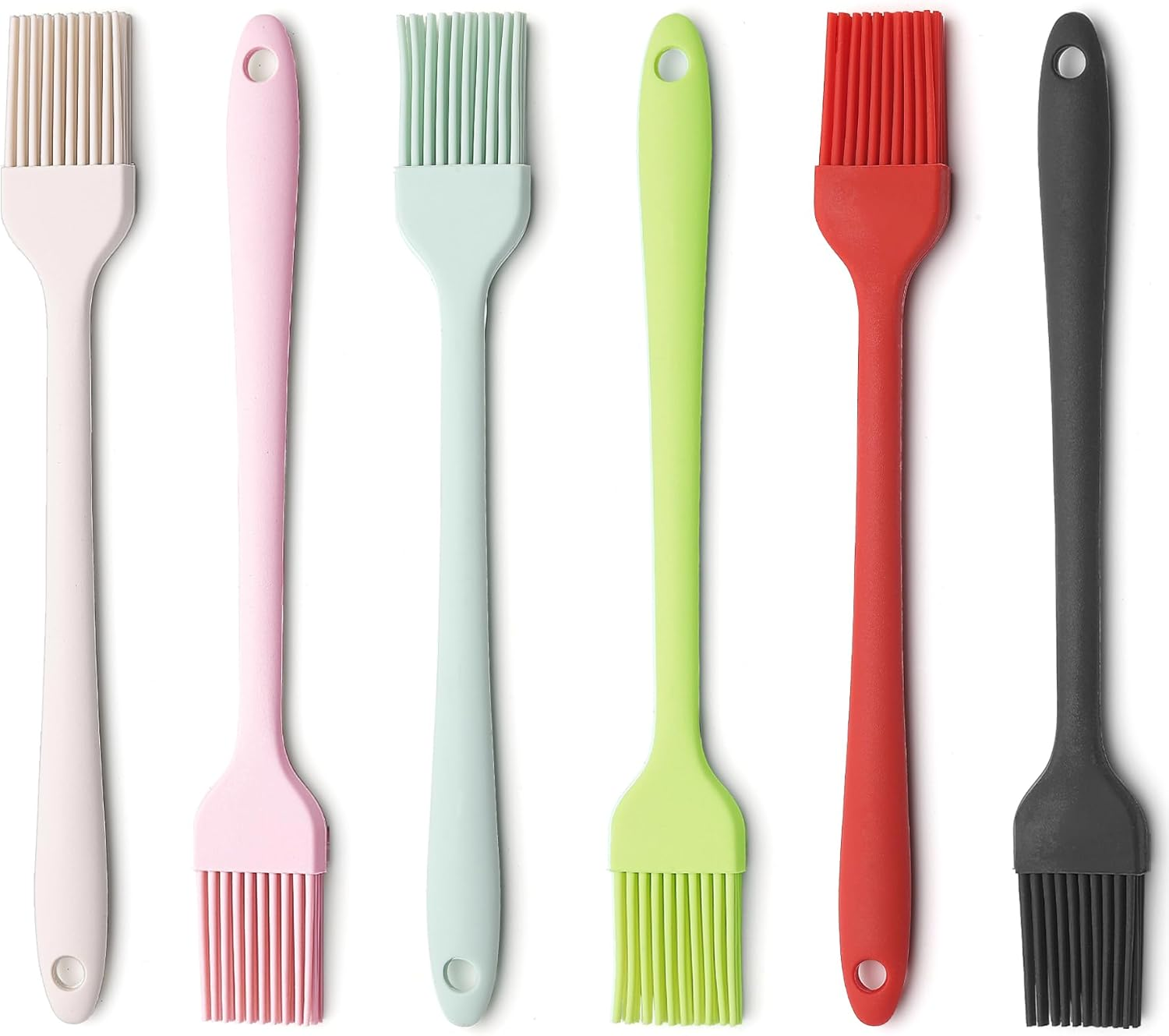 Berglander Silicone Basting Brush Set of 6, Pastry Brush, Heat Resistant Brushes for Cooking, BBQ, Kitchen Baking, Spreading Sauce and Oil or Butter, Dishwasher Safe image number 3