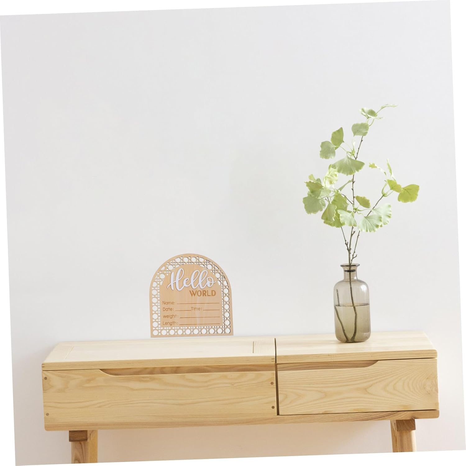 2Pcs Birth Announcement Wooden Sign Newborn Card Wood Name Sign for Nursery Decor image number 6