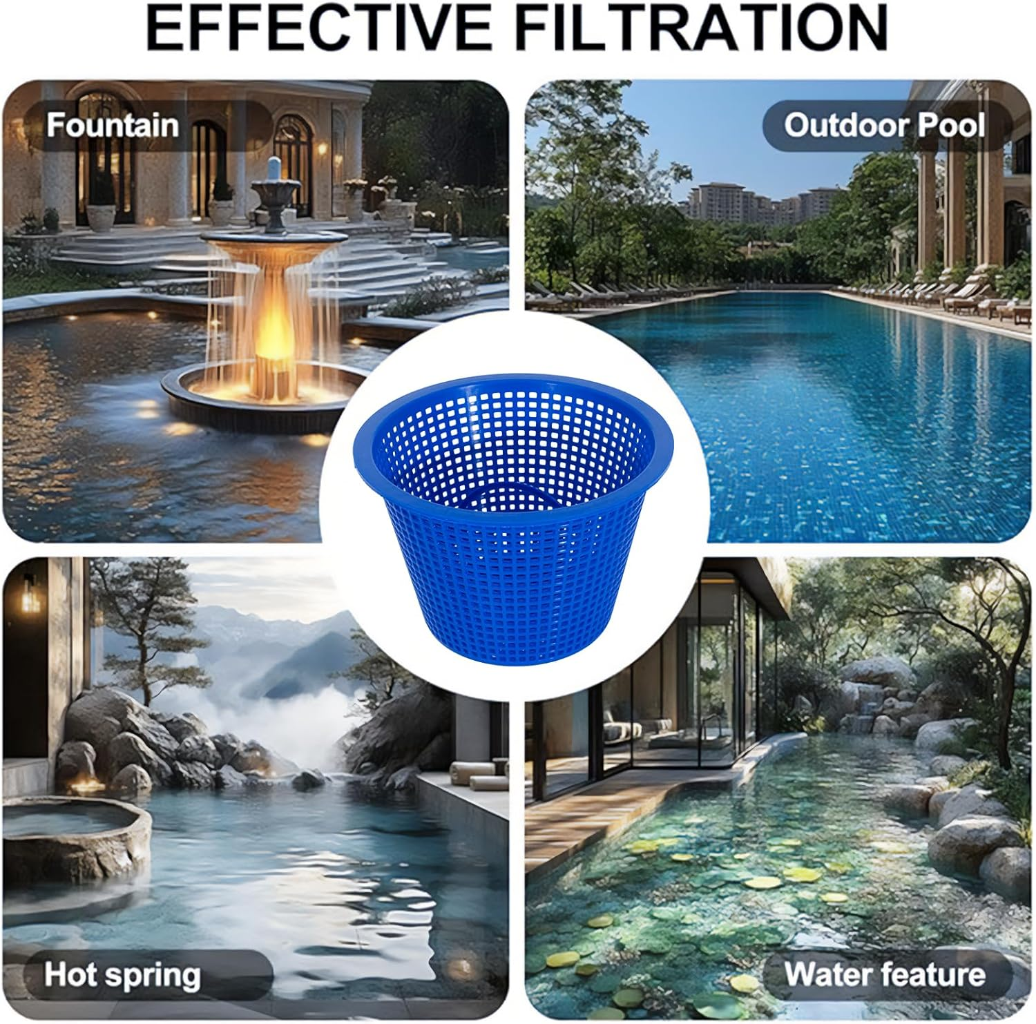 POOLAZA Pool Skimmer Basket Replacement (2 Pack) &ndash; Pool Skimmer Baskets with Built-In Handle, Captures Leaves and Debris, Fits Most Standard Skim Systems image number 2