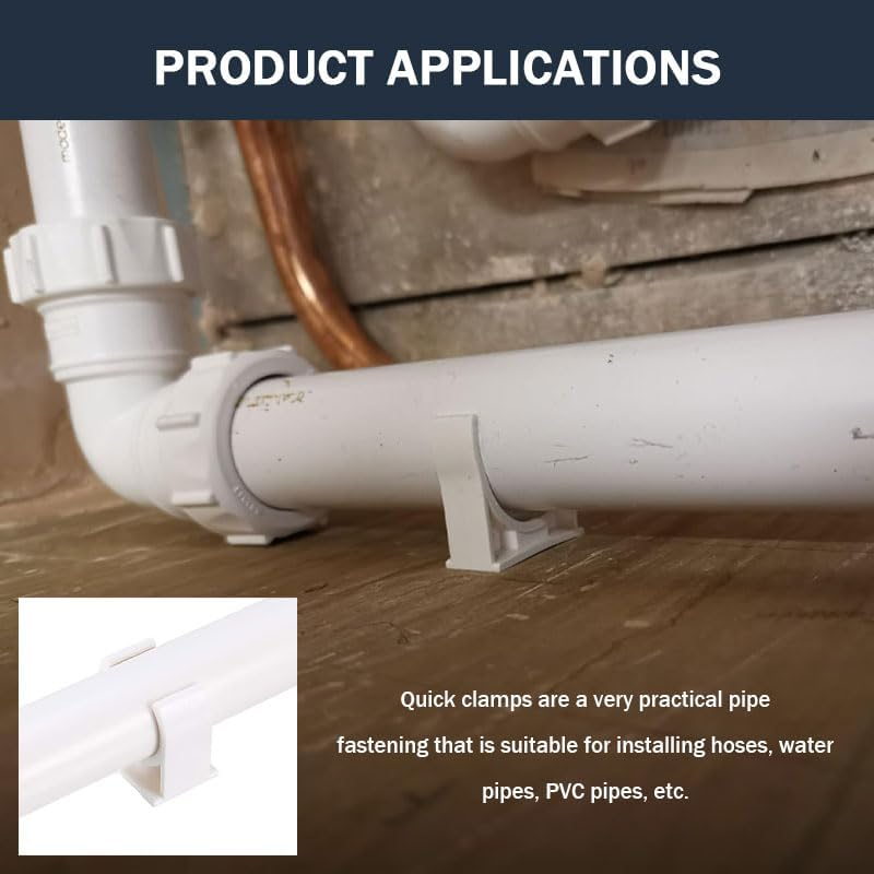 20Pcs 20Mm PVC Pipe Clips, Hose Clamps for Plumbing/Central Heating/Garden Irrigation, PEX Tube Hanger image number 2