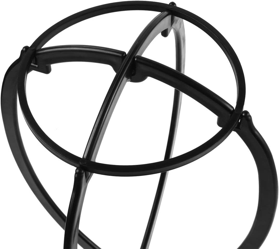 Dreamlover 3 Pack Tall Wig Stands for All Wigs, 19.7 Inches Portable Collapsible Wig Dryer, Durable Wig Display Tool, Travel Wig Stands (Black)